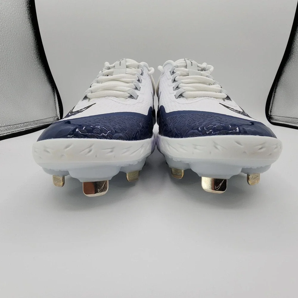 Nike Alpha Huarache Elite 4 Low‎ Baseball Cleats Mens 8 D2745-103 White Blue NEW